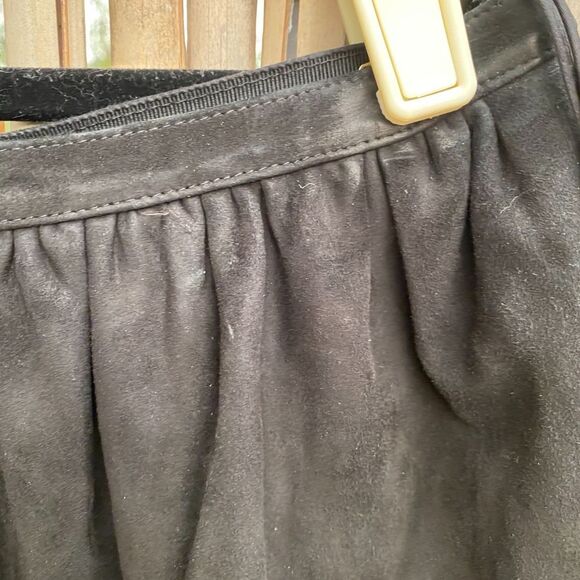 Ralph Lauren Collection purple label  100% Suede Midi Flare Skirt sz 8 old money - Picture 6 of 8